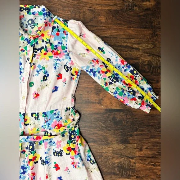 Boden Clara Linen Maxi Shirt Dress Cluster Floral Print Sz 8 Boho Chic Spring - Picture 13 of 16
